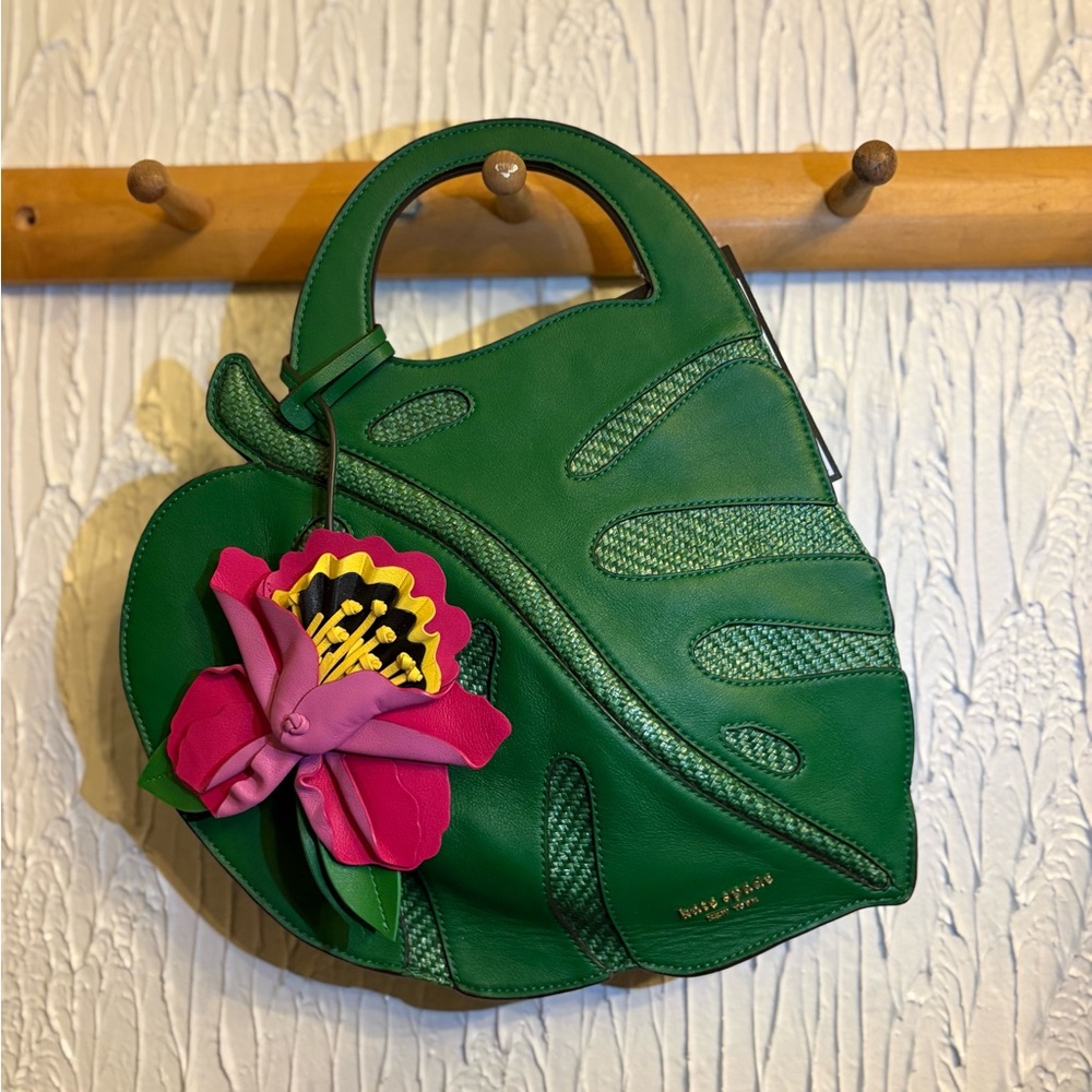 Kate Spade Green Leaf-Shaped Women's Bag comes with bag charm!